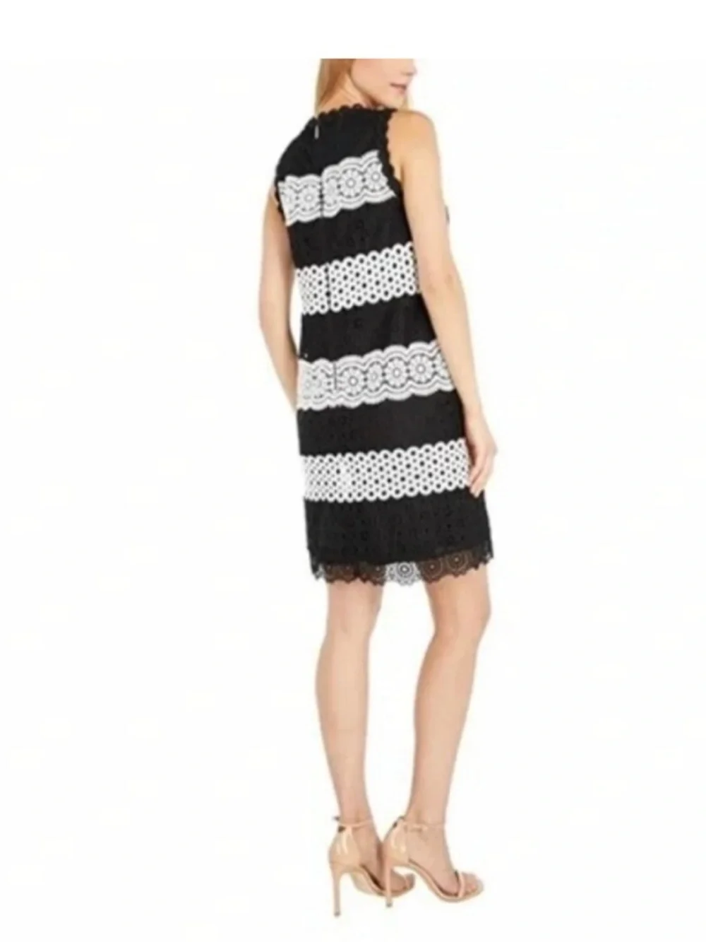 kate spade Black and white floral dot lace shift lined dress size 0 NWT